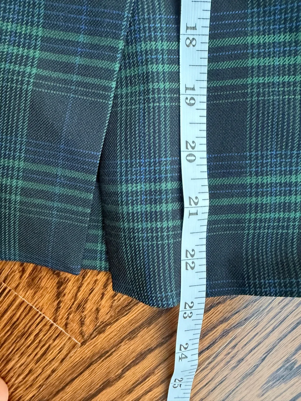 J. Crew Wool Blend Preppy Office Casual Green and Blue Plaid Skirt